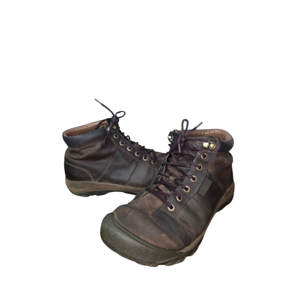 KEEN Mens 11.5 Brown Leather KEEN.DRY Waterproof Hiking Boots Trail Outdoor